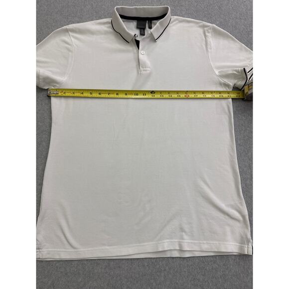 H&M Men’s White Polo Shirt with Black Trim Size Medium - Picture 7 of 8